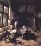 Ostade, Adriaen van Interior of a Peasant's Cottage (mk25 Germany oil painting artist